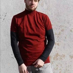 Rust mock neck sweater